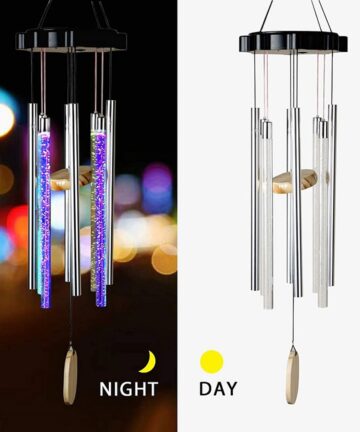 LED Solar Wind Chimes Light Changeable Color Wind Chime Lamp Outdoor Windchime Solar Light For Garden Backyard Decor Gift 1