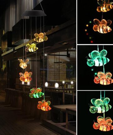 Windchime Bumble Bee LED Solar Powered 1