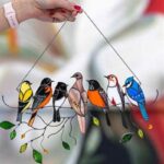 Stained Glass Suncatcher - Birds on a Wire 1