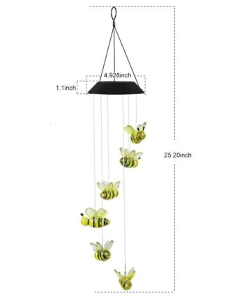 Windchime Bumble Bee LED Solar Powered 6