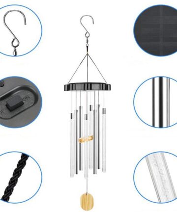 LED Solar Wind Chimes Light Changeable Color Wind Chime Lamp Outdoor Windchime Solar Light For Garden Backyard Decor Gift 6