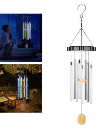 LED Solar Wind Chimes Light Changeable Color Wind Chime Lamp Outdoor Windchime Solar Light For Garden Backyard Decor Gift 5