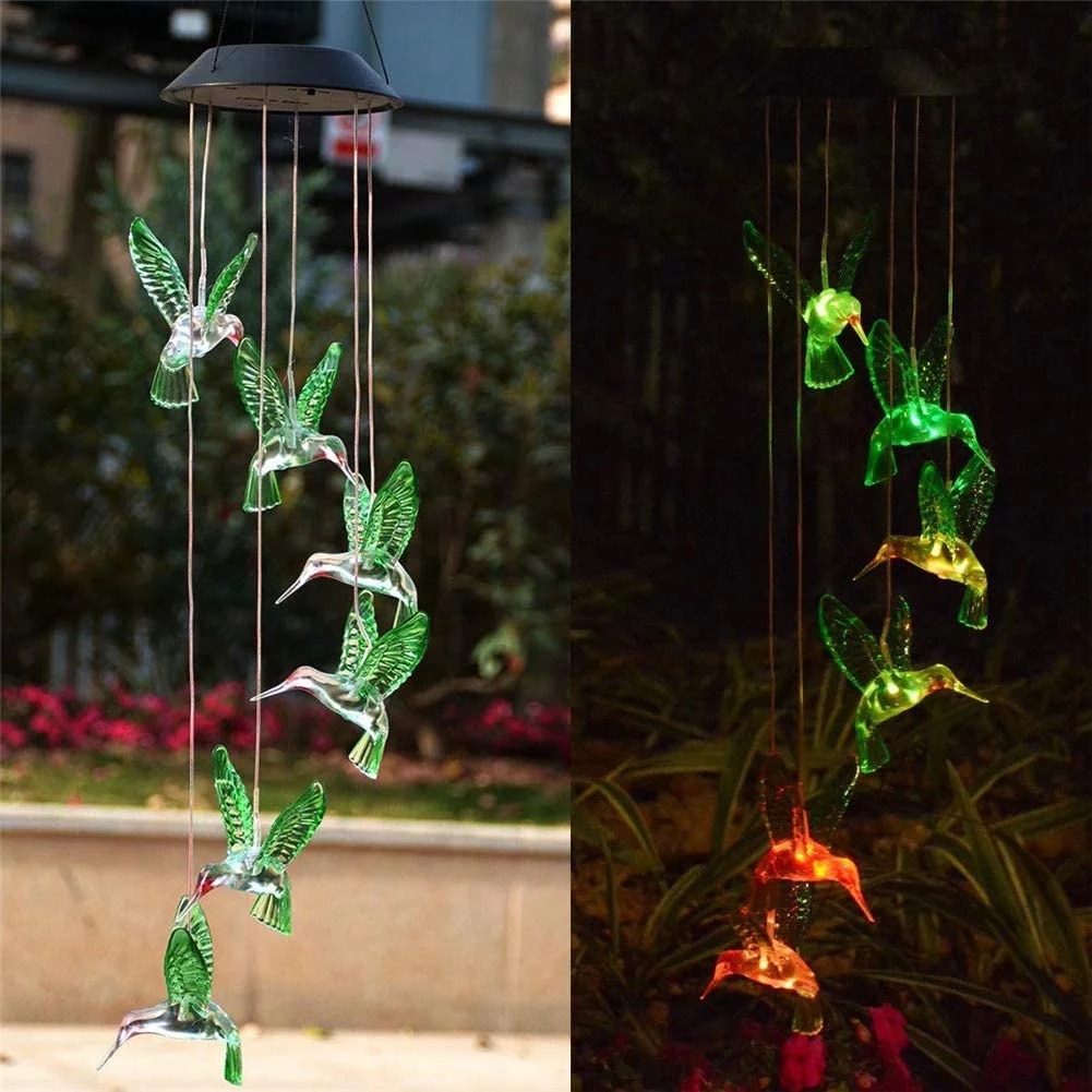 Wind Chime Solar LED with Colorful Lights – Karen's Caddy