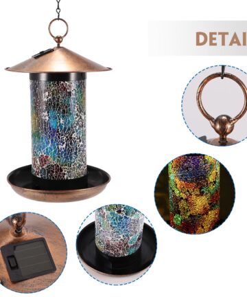 Outdoor Solar Lantern  Bird Feeder  5