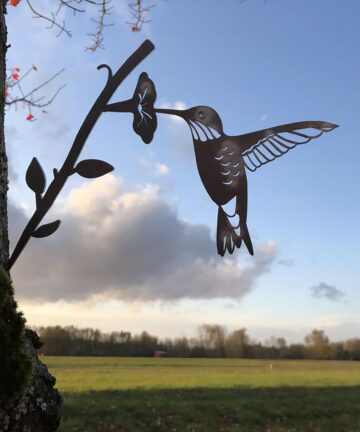 Hummingbird Bird Metal Outdoor Sculpture 1