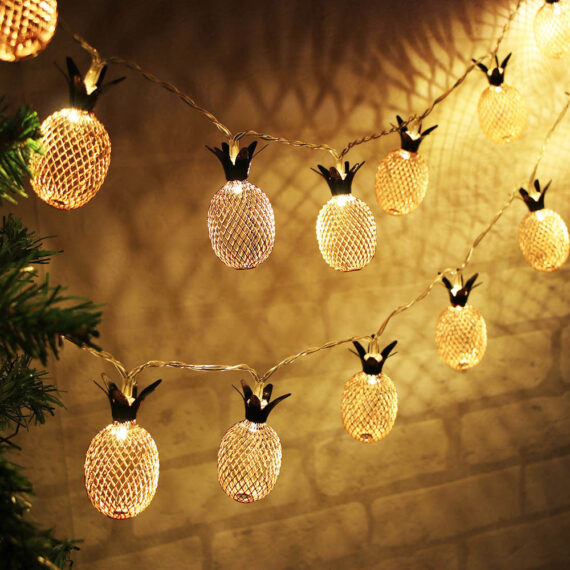 LED Pineapple String Light Battery Operated 4