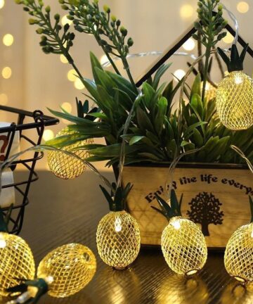 LED Pineapple String Light Battery Operated 1