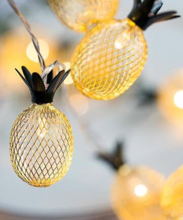 LED Pineapple String Light Battery Operated 6