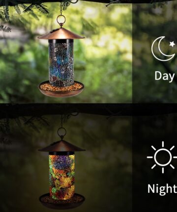 Outdoor Solar Lantern  Bird Feeder  3