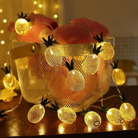 LED Pineapple String Light Battery Operated 2