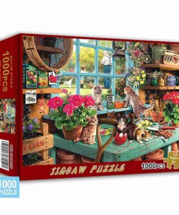 Jigsaw Puzzle 1000 Piece Garden Shed Cats 1