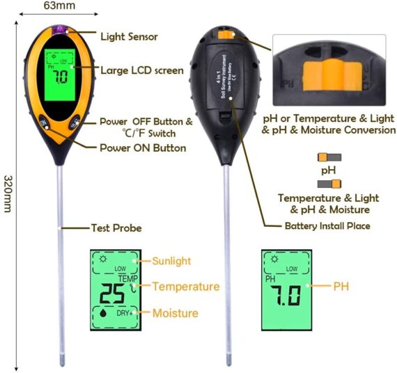 Soil Tester Meter  3in1  /  4in1  2